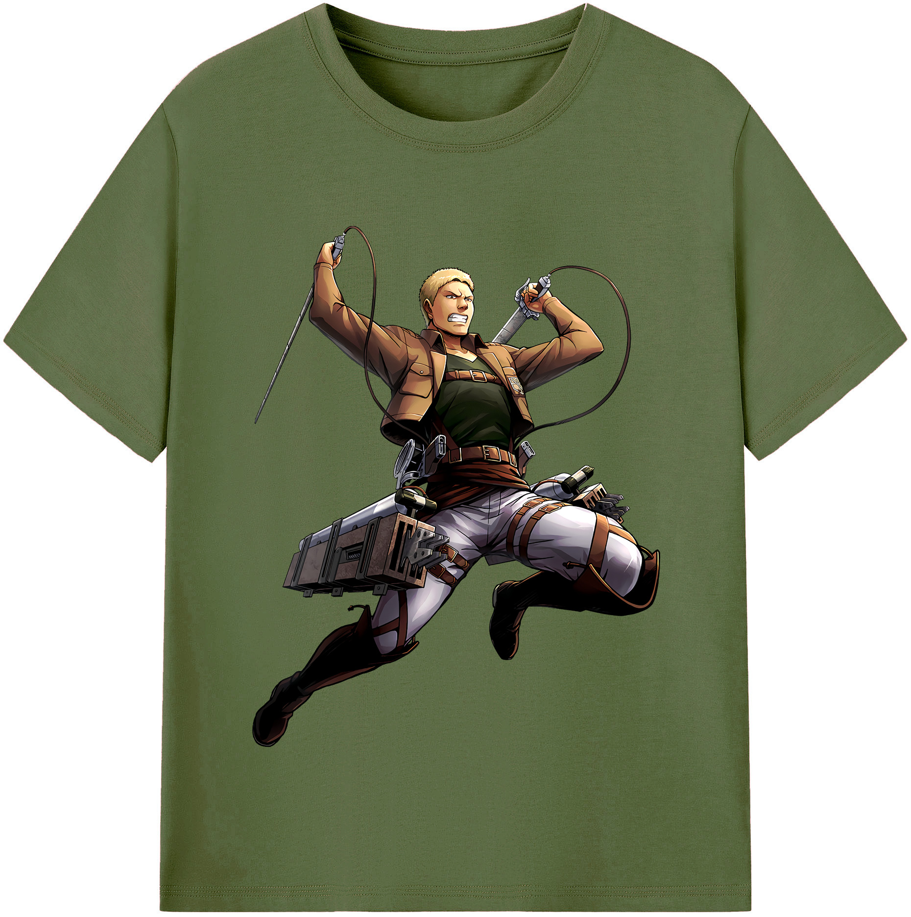 （画像用） 進撃の巨人 ライナー・ブラウン Attack on Titan Reiner Braun 綿100％半袖Tシャツ（フロントプリント）